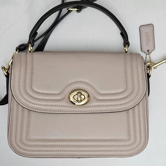 Coach Marlie Top Handle Satchel C6799 Colorblock Border Quilting, Mauve